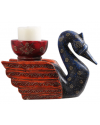 SWAN WOODEN CANDLE HOLDER
